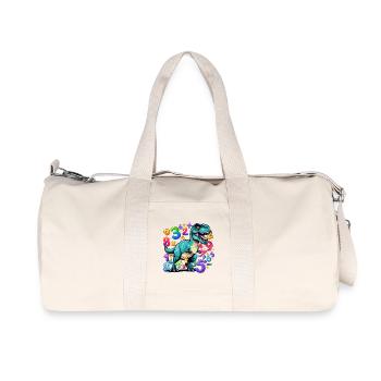 Dinosaure vibrant avec motif numérique ludique - Sac de sport en toile recyclée Stanley/Stella - blanc naturel - Devant