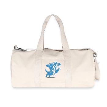 funny dog with ball, furry nose playful - Recycled Canvas Sports Bag by Stanley/Stella - natural - Front