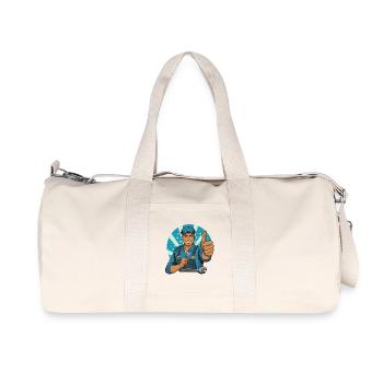 Handwerker Daumen Hoch Illustration - Recycelte Canvas-Sporttasche von Stanley/Stella - Naturweiß - Vorne