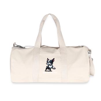 Talk to the Paw Boston Boston terrier Bostie Bosti - Recycelte Canvas-Sporttasche von Stanley/Stella - Naturweiß - Vorne