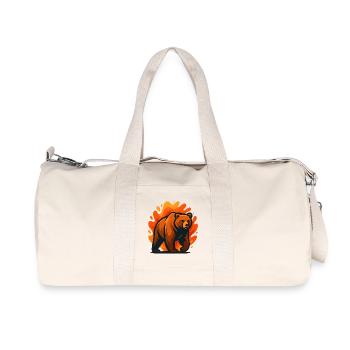 Burning Bear in flames - Recycled Canvas Sports Bag by Stanley/Stella - natural - Front