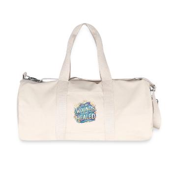 By His Wounds We Are Healed - Recycled Canvas Sports Bag by Stanley/Stella - natural - Front