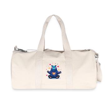 Kosmischer Herzbär Neonfarben - Recycelte Canvas-Sporttasche von Stanley/Stella - Naturweiß - Vorne