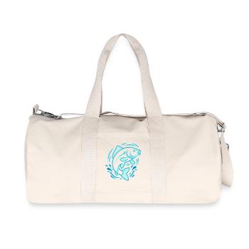 Neon Karpfen Fisch Angeln Outline Vektor - Recycelte Canvas-Sporttasche von Stanley/Stella - Naturweiß - Vorne