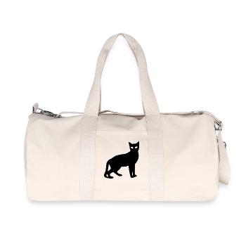 schwarze Katze Silhouette Geschenk Katzenliebhaber - Recycelte Canvas-Sporttasche von Stanley/Stella - Naturweiß - Vorne