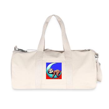 Sloth sleeps on the Moon - Recycled Canvas Sports Bag by Stanley/Stella - natural - Front