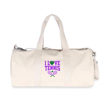 T-shirt de tennis, T-shirt I Love Tennis London, Sweat à capuche - Sac de sport en toile recyclée Stanley/Stella - blanc naturel - Devant