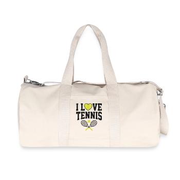 T-shirt de tennis, t-shirt j’adore le tennis, sweat à capuche, tasse - Sac de sport en toile recyclée Stanley/Stella - blanc naturel - Devant