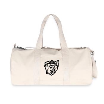 Hecht Fisch Angeln Symbol - Recycelte Canvas-Sporttasche von Stanley/Stella - Naturweiß - Vorne