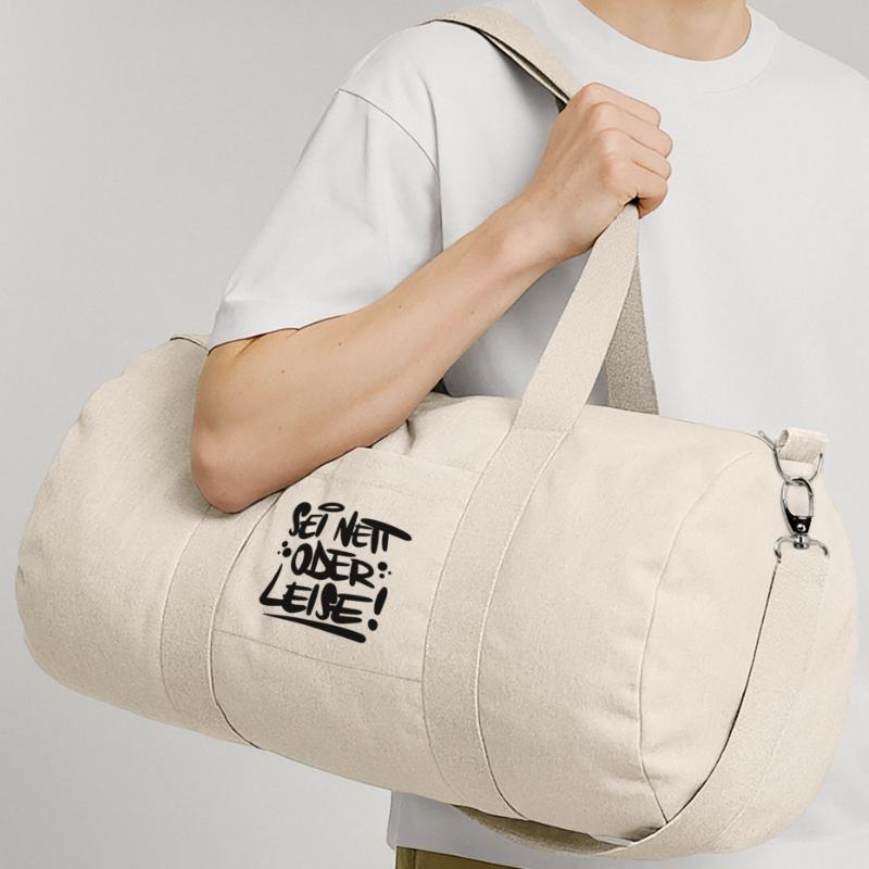 Sei nett oder leise Spruch Recycelte Canvas-Sporttasche von Stanley/Stella