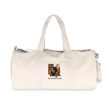 Chat qui lit dans la chaise lumineuse - Sac de sport en toile recyclée Stanley/Stella - blanc naturel - Devant