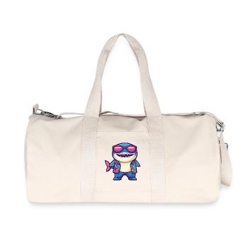 Vacances de bandes dessinées Shark - Sac de sport en toile recyclée Stanley/Stella - blanc naturel - Devant