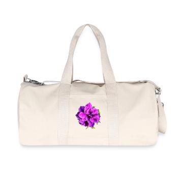 Purple petunia flower - Recycled Canvas Sports Bag by Stanley/Stella - natural - Front