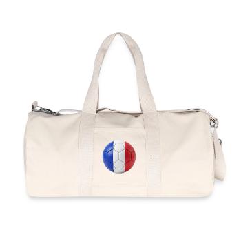 FLAGGE FRANKREICHS AUF EINEM FUSSBALL - Recycelte Canvas-Sporttasche von Stanley/Stella - Naturweiß - Vorne