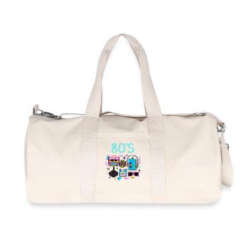 Retro Neon 80er Spielhalle - Recycelte Canvas-Sporttasche von Stanley/Stella - Naturweiß - Vorne
