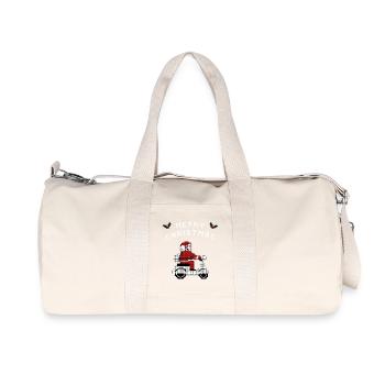Merry Christmas Pixel Santa Roller Geschenk - Recycelte Canvas-Sporttasche von Stanley/Stella - Naturweiß - Vorne
