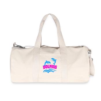 Delfin-Logo - Recycelte Canvas-Sporttasche von Stanley/Stella - Naturweiß - Vorne