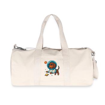 Dachshund in Space – Cute Astronaut Dog - Recycled Canvas Sports Bag by Stanley/Stella - natural - Front