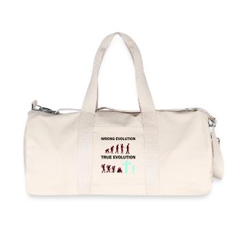 Evolution to the Cross: Faith Wins - Recycled Canvas Sports Bag by Stanley/Stella - natural - Front