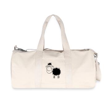 Woolly black sheep - Cartoon - Gift - Farm - Recycled Canvas Sports Bag by Stanley/Stella - natural - Front