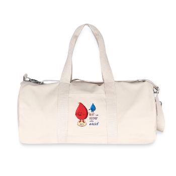 Blut ist dicker als Wasser - Recycelte Canvas-Sporttasche von Stanley/Stella - Naturweiß - Vorne