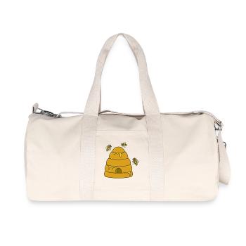 abeilles ruche miel - Sac de sport en toile recyclée Stanley/Stella - blanc naturel - Devant