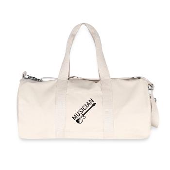 icône musicien icône logo icône guitare illustration - Sac de sport en toile recyclée Stanley/Stella - blanc naturel - Devant