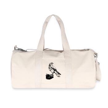 Falke Vogel sitzt auf Baum Cool Vogel Liebhaber Geschenk - Recycelte Canvas-Sporttasche von Stanley/Stella - Naturweiß - Vorne