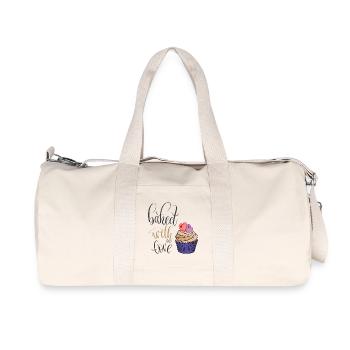 backen mit Liebe - Recycelte Canvas-Sporttasche von Stanley/Stella - Naturweiß - Vorne