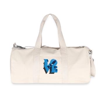 LOVE 3D Cyan - Recycled Canvas Sports Bag by Stanley/Stella - natural - Front