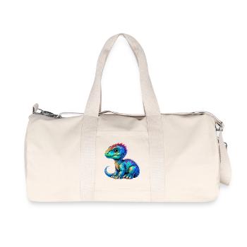 Dinosaurier - Recycelte Canvas-Sporttasche von Stanley/Stella - Naturweiß - Vorne