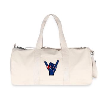 Symbole de surf du drapeau de la Nouvelle-Zélande - Sac de sport en toile recyclée Stanley/Stella - blanc naturel - Devant