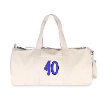 40. 40 JAHRE. 40. JAHRESTAG. 40-JÄHRIGES JUBILÄUM. - Recycelte Canvas-Sporttasche von Stanley/Stella - Naturweiß - Vorne