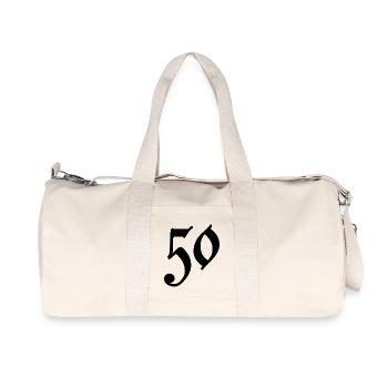 50. 50 YEARS. 50th ANNIVERSARY. 50 YEARS ANNIVERSARY. - Recycled Canvas Sports Bag by Stanley/Stella - natural - Front
