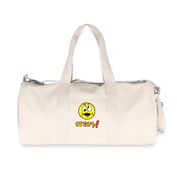 crazy - Funny crazy emoticon - Recycled Canvas Sports Bag by Stanley/Stella - natural - Front