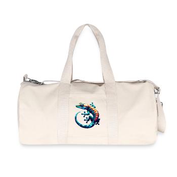 Polygonal gecko - Recycled Canvas Sports Bag by Stanley/Stella - natural - Front