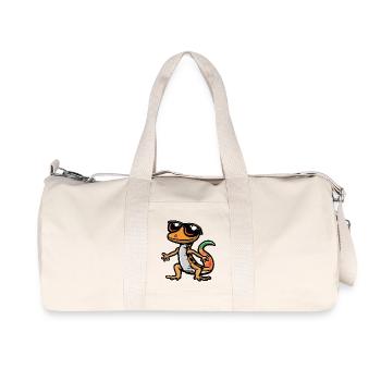 Echse Comic Cool - Recycelte Canvas-Sporttasche von Stanley/Stella - Naturweiß - Vorne