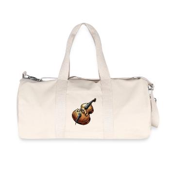 Contrebasse Instrument de musique - Sac de sport en toile recyclée Stanley/Stella - blanc naturel - Devant