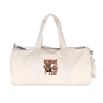 Attention au chat - Sac de sport en toile recyclée Stanley/Stella - blanc naturel - Devant