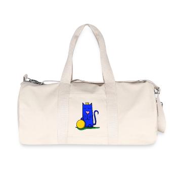 Cat with crown - Recycled Canvas Sports Bag by Stanley/Stella - natural - Front