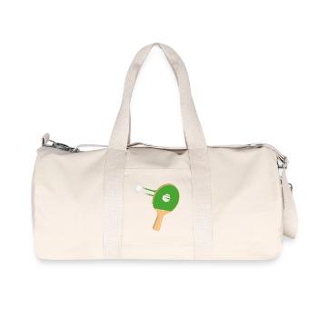 Raquette de tennis de table avec trou – puissante et amusante - Sac de sport en toile recyclée Stanley/Stella - blanc naturel - Devant