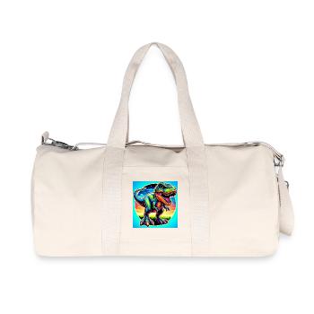 Dinosaurier - Recycelte Canvas-Sporttasche von Stanley/Stella - Naturweiß - Vorne