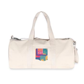 Bunte Geometrie Typografie Vintage Retro Design  - Recycelte Canvas-Sporttasche von Stanley/Stella - Naturweiß - Vorne