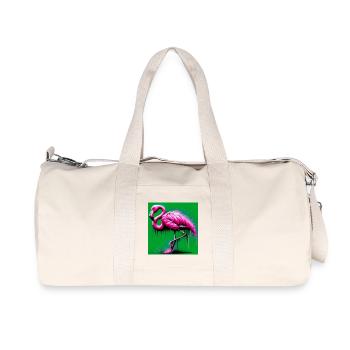 Flamingo - Recycelte Canvas-Sporttasche von Stanley/Stella - Naturweiß - Vorne