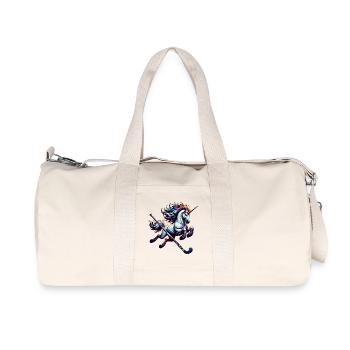 Eishockey Einhorn Mit Schläger Fantasy Power - Recycled Canvas Sports Bag by Stanley/Stella - natural - Front