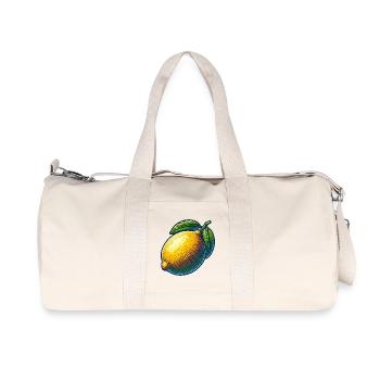 Citron éclatant et feuilles vertes - Sac de sport en toile recyclée Stanley/Stella - blanc naturel - Devant