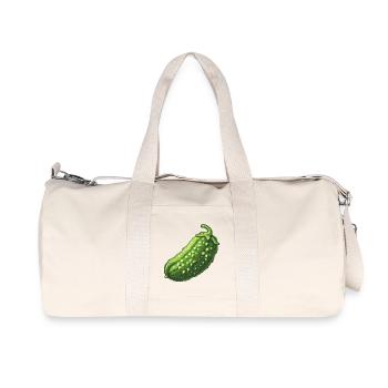 Pixel Cucumber Retro Green - Recycled Canvas Sports Bag by Stanley/Stella - natural - Front