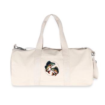 Zwei springende Barsche - Recycelte Canvas-Sporttasche von Stanley/Stella - Naturweiß - Vorne