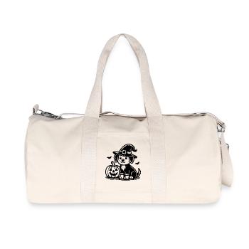 Hund mit Hexenhut - Recycelte Canvas-Sporttasche von Stanley/Stella - Naturweiß - Vorne