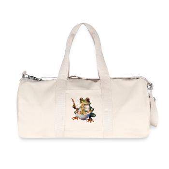 Frog eats ramen - Recycled Canvas Sports Bag by Stanley/Stella - natural - Front